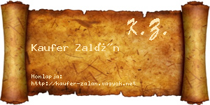 Kaufer Zalán névjegykártya