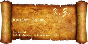 Kaufer Zalán névjegykártya